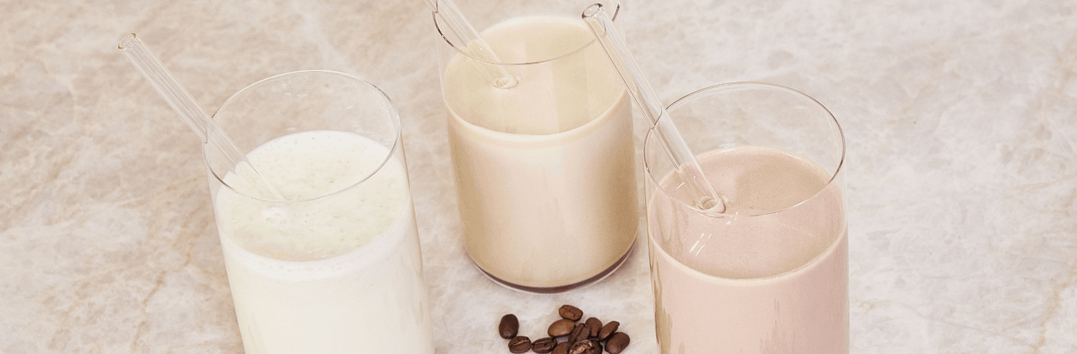Banner mit drei Shakes, Verzehrbeispiel